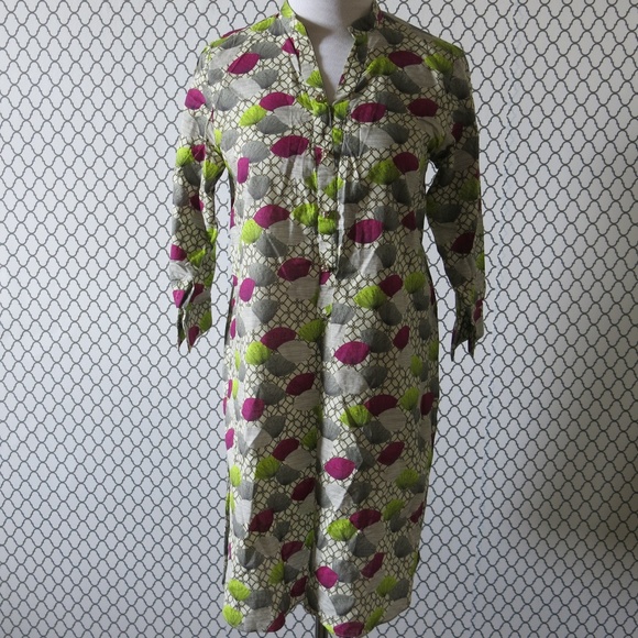 Sapphire Multi Colour Print 3/4 Sleeve Tunic Dress - Size Small - Picture 2 of 6